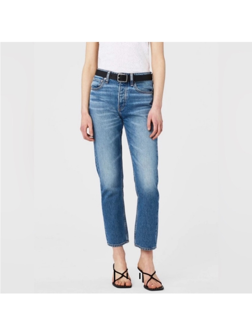 Rag & Bone Maya High Rise Ankle Slim Jeans Size 28 Harper Wash Blue Denim